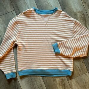 We The Free viral oversized stripped sweatshirt